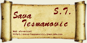 Sava Tešmanović vizit kartica